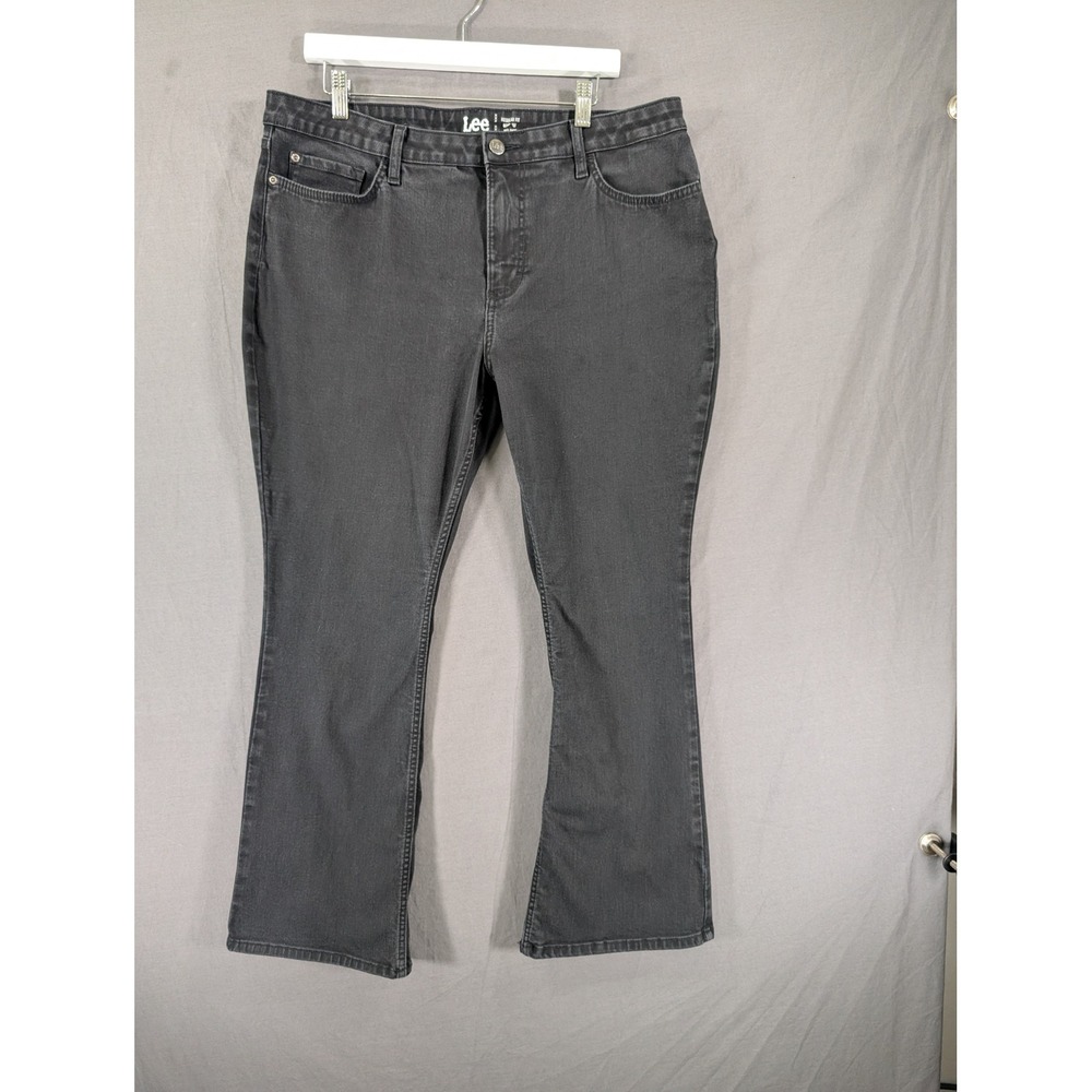 Lee‎ Womens Size 18P Regular Fit Bootcut Jeans Black Denim